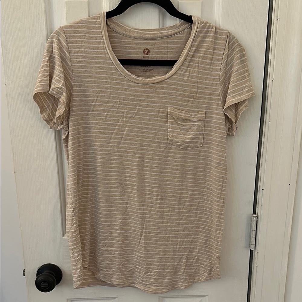 Striped Beige Nursing T-Shirt